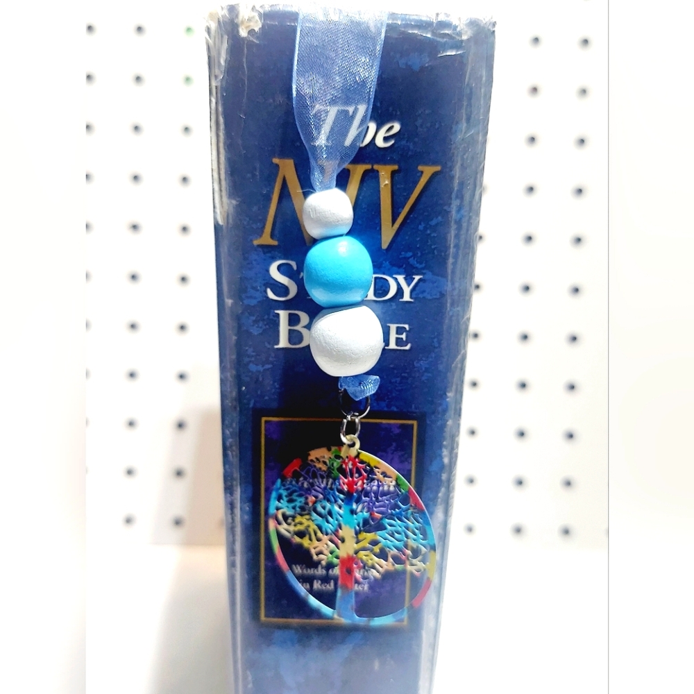 HANDCRAFTED BLUE SINGLE RIBBON BIBLE TASSEL